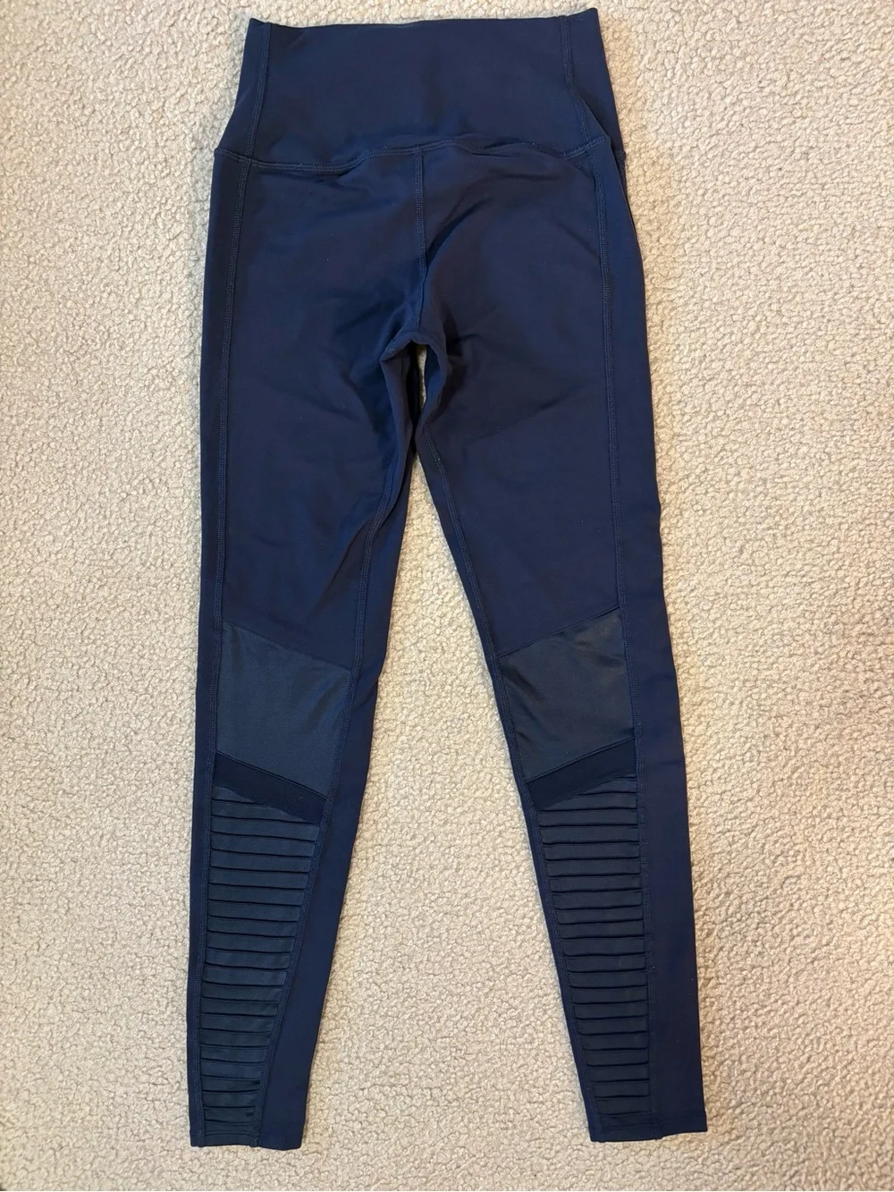 Alo Yoga High-Waist Moto Legging Navy Blue - Excellent Condition, Size S